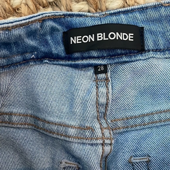 𝅺Neon Blonde Bombshell High Rise Skinny Jeans - Picture 6 of 11